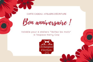 carte cadeau écriture